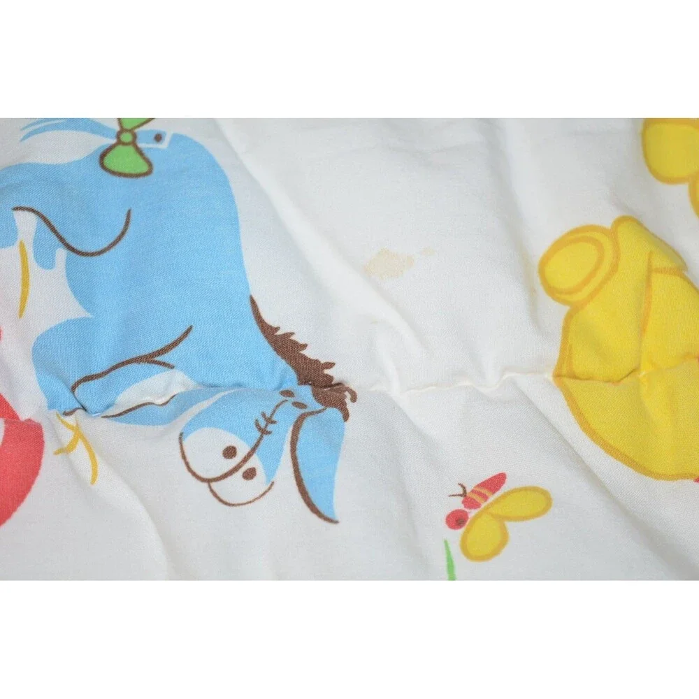 Vtg Walt Disney Productions Winnie The Pooh Baby Blanket Toddler Quilt READ